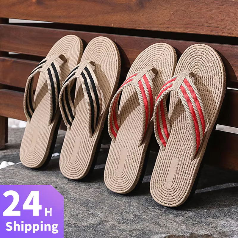 Home Textiles - Summer Men Flip Flops Flat Sandals
