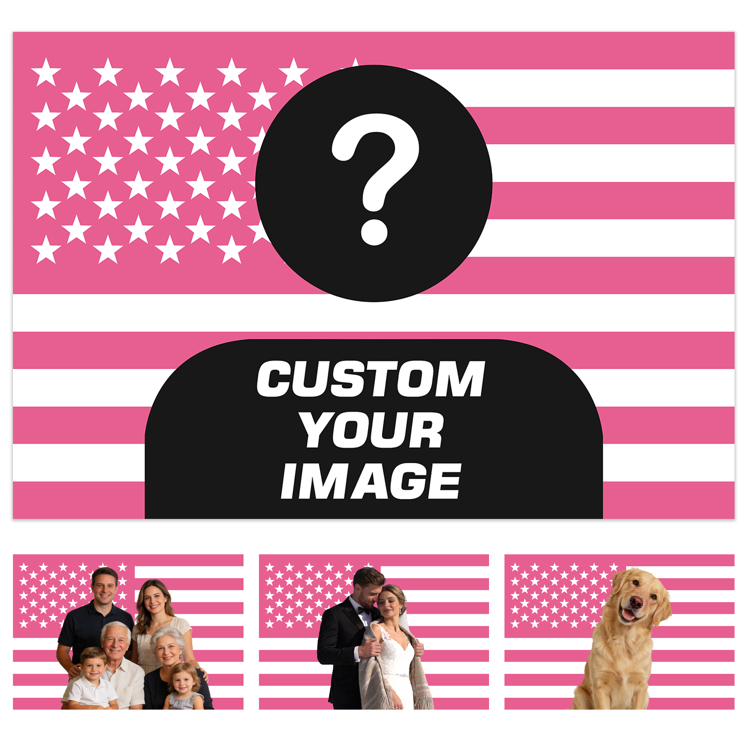 Home Textiles - 1pc Personalized photo customized American flag