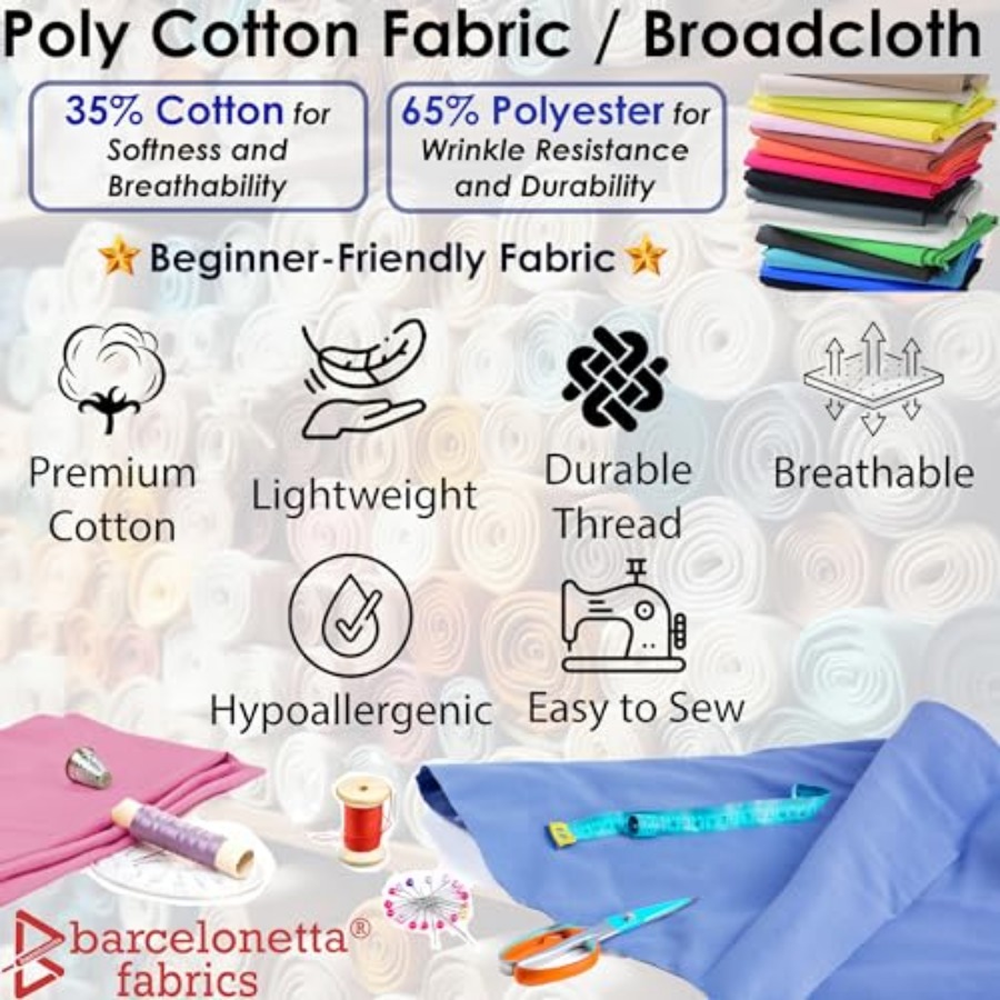 Poly Cotton Fabric for Sewing  – Home Textiles Bewertung und Preis