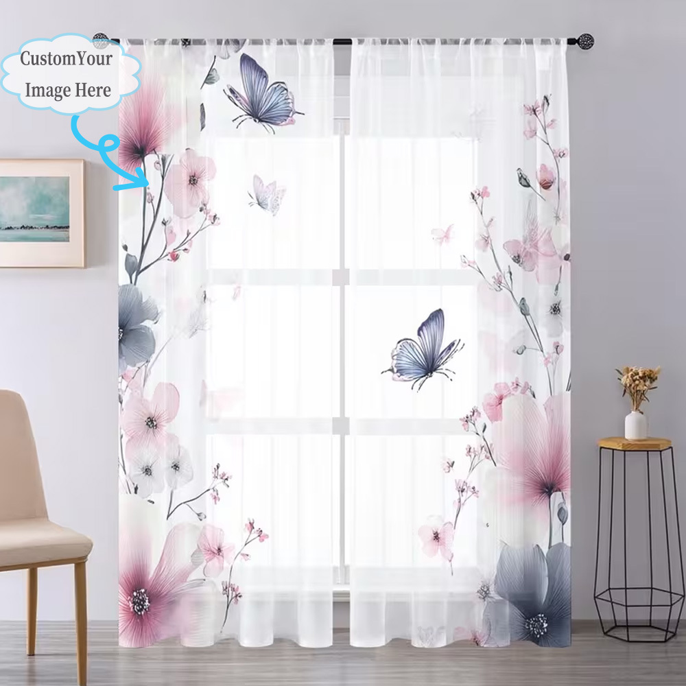 Custom 2D Flat 2pcs Sheer Curt – Home Textiles Bewertung und Preis
